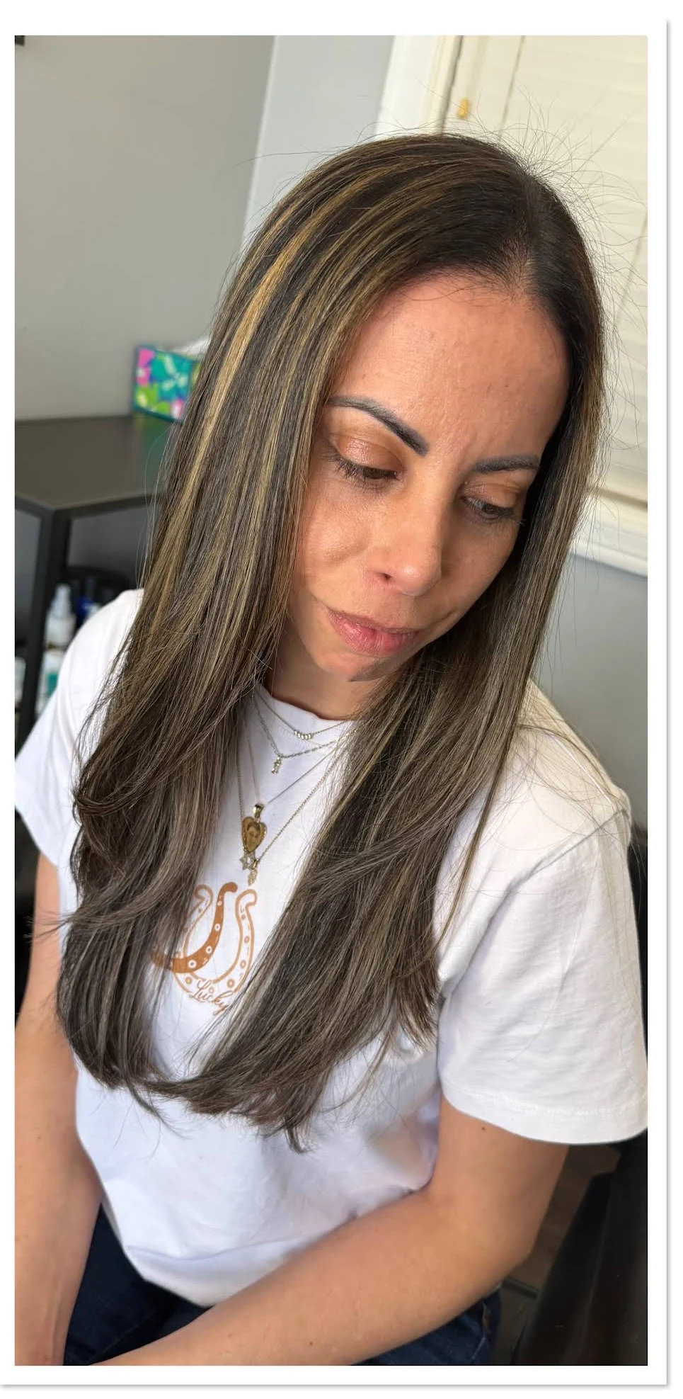Client hair after color and styling by Icon Hair Studio